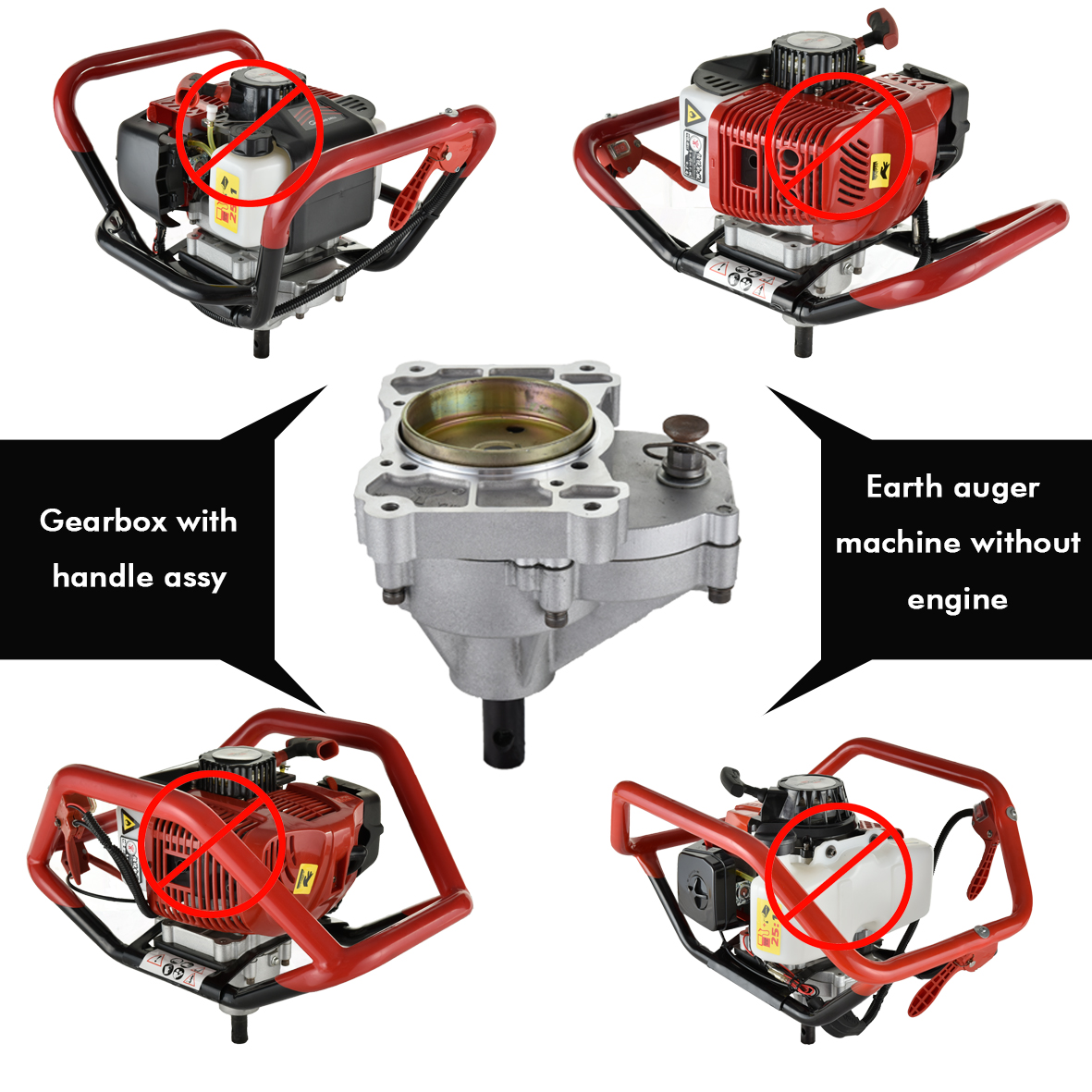 Kotak roda gigi mundur manual untuk mesin auger bumi tenaga mesin bensin kecil